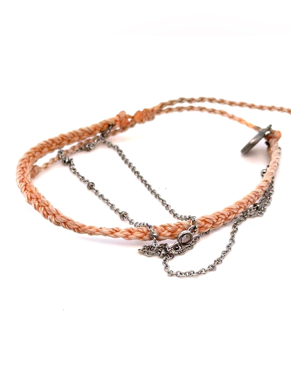 Pura Vida Braid Silver Double Chain Bracelet